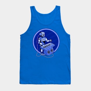 Synth Musician Robot playing Synthesizer Tank Top